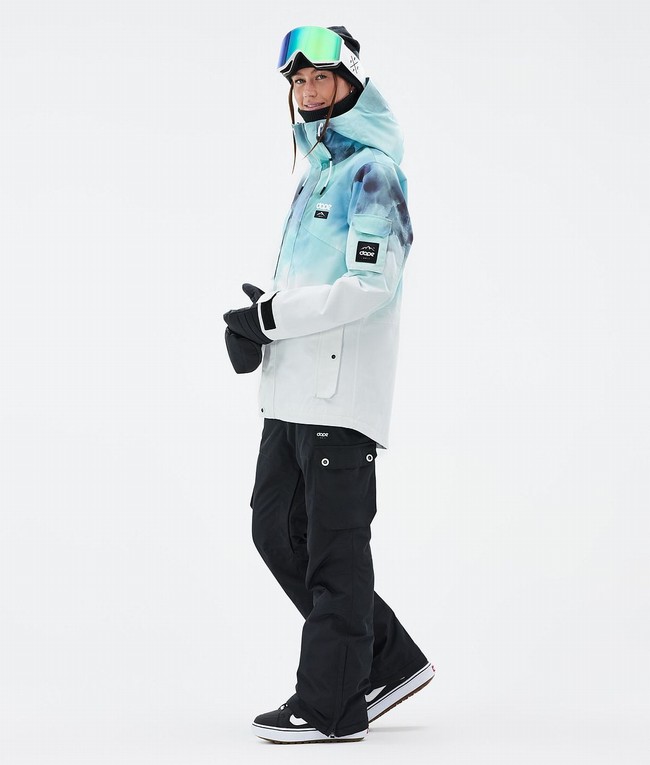 Women Dope Adept W Snowboard Jackets Blue / White | IUXFOGQ-78