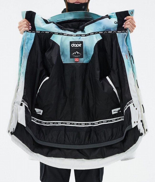 Women Dope Adept W Snowboard Jackets Blue / White | IUXFOGQ-78