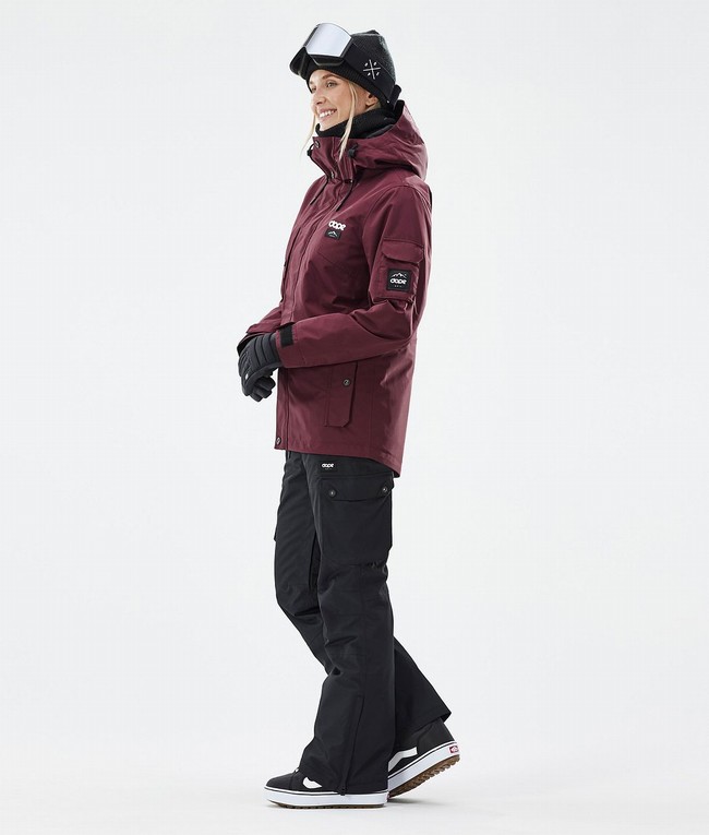 Women Dope Adept W Snowboard Jackets Burgundy | PEFSAGC-74