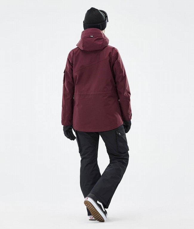 Women Dope Adept W Snowboard Jackets Burgundy | PEFSAGC-74