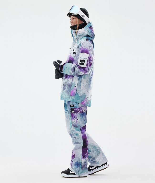 Women Dope Adept W Snowboard Jackets Green / Purple | EDPTXLG-78