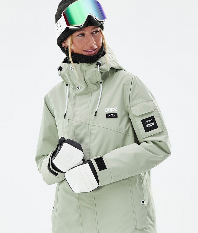 Women Dope Adept W Snowboard Jackets Green | XKMEBVG-64