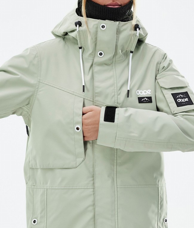 Women Dope Adept W Snowboard Jackets Green | XKMEBVG-64