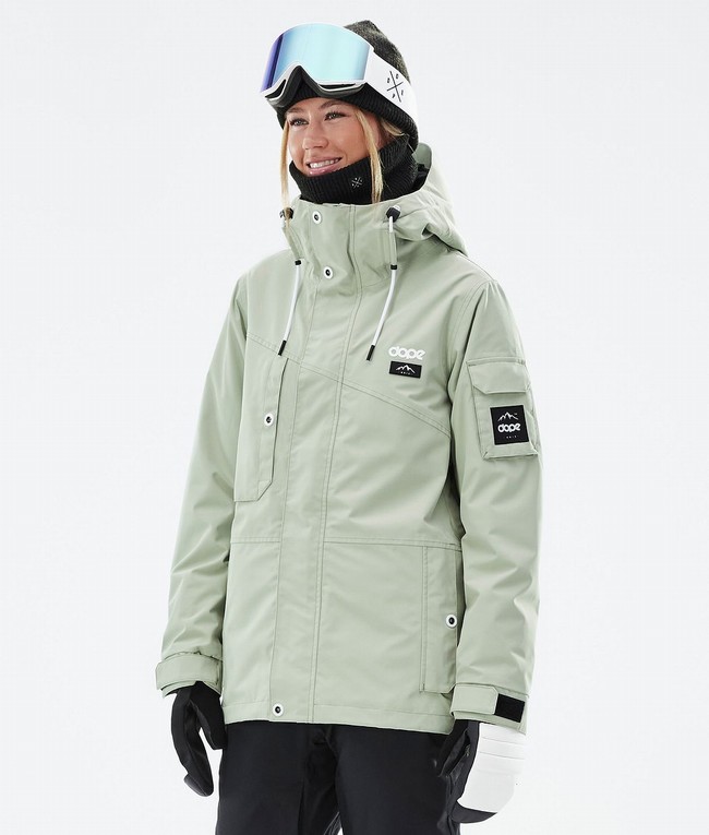 Women Dope Adept W Snowboard Jackets Green | XKMEBVG-64