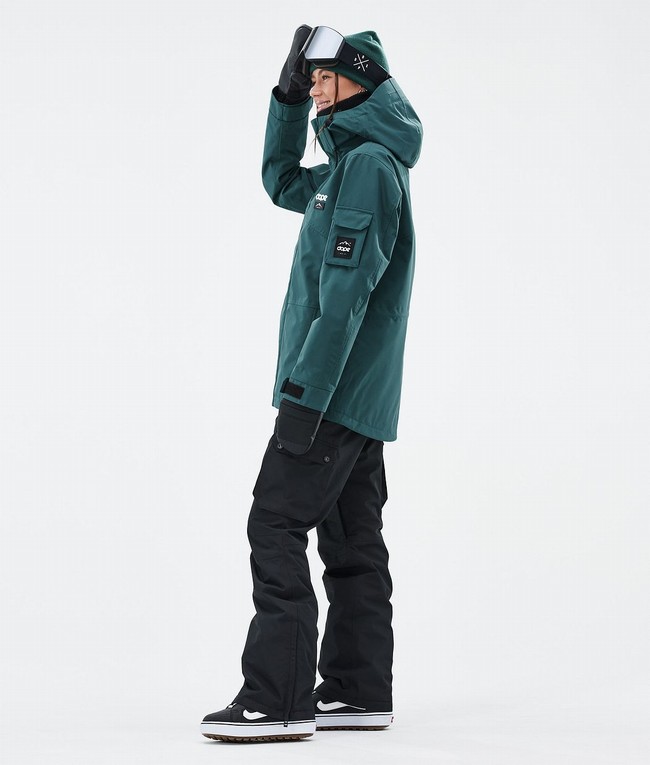 Women Dope Adept W Snowboard Jackets Green | RBJOWQN-17