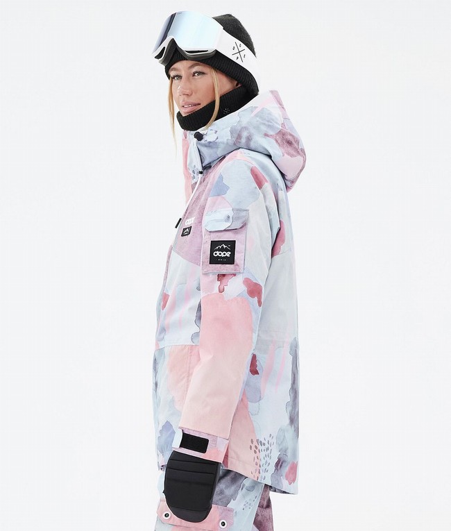 Women Dope Adept W Snowboard Jackets White / Pink | PFHBWIU-92