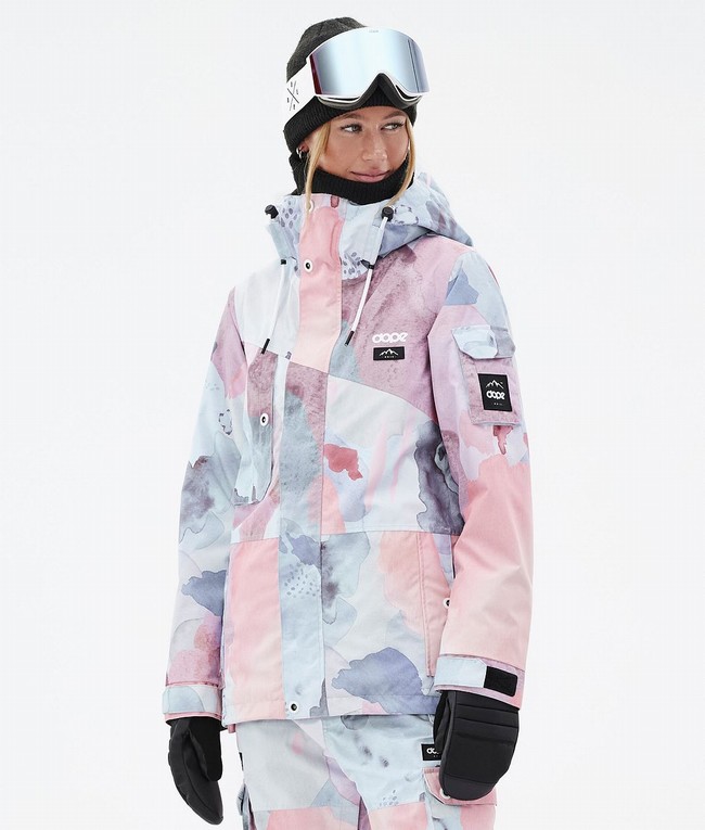 Women Dope Adept W Snowboard Jackets White / Pink | PFHBWIU-92