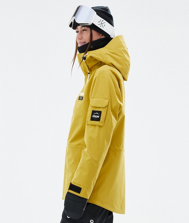 Women Dope Adept W Snowboard Jackets Yellow | MXDQZBS-96