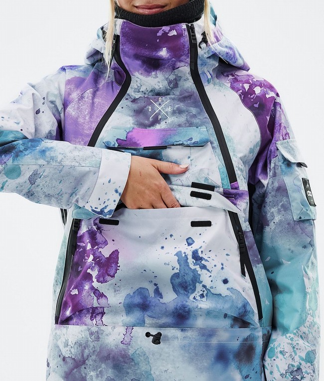 Women Dope Akin W Ski Jackets Green / Purple | VPJEFIZ-89