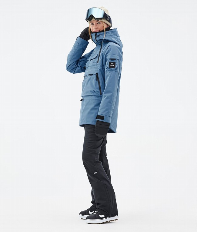 Women Dope Akin W Snowboard Jackets Blue / Grey | GDKAFWS-93