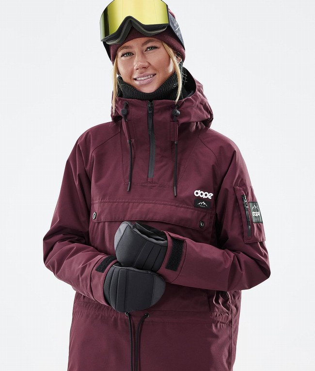 Women Dope Annok W Ski Jackets Burgundy | KPBQWSL-36