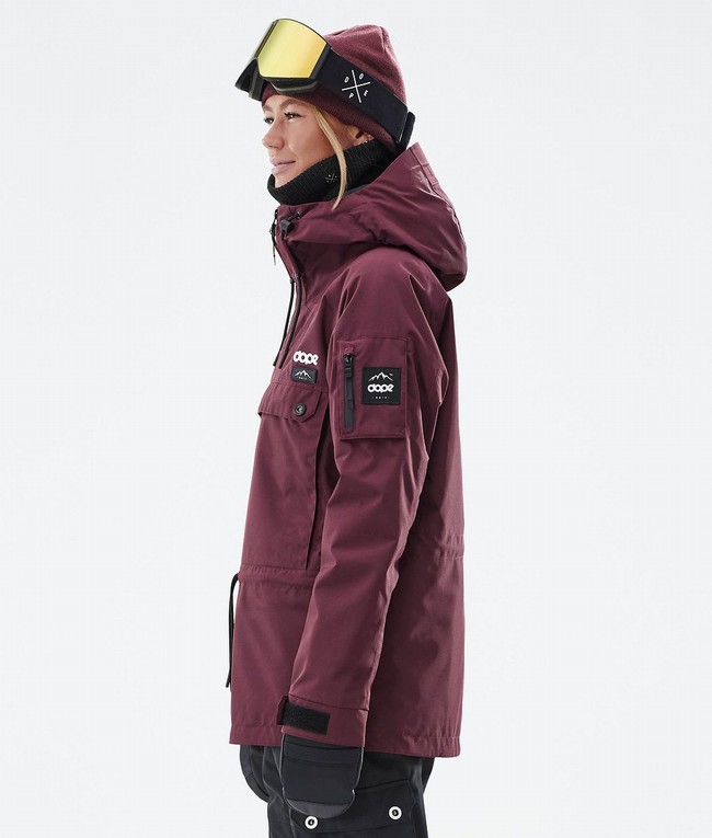 Women Dope Annok W Ski Jackets Burgundy | KPBQWSL-36