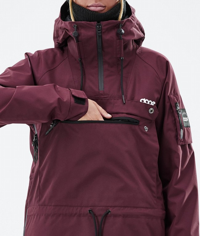 Women Dope Annok W Ski Jackets Burgundy | KPBQWSL-36