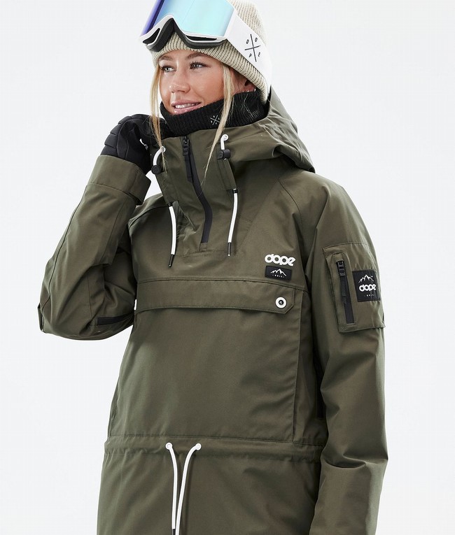 Women Dope Annok W Ski Jackets Olive / Green | NUKVROH-16