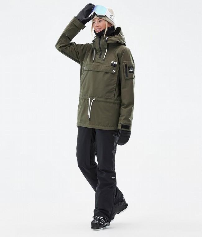 Women Dope Annok W Ski Jackets Olive / Green | NUKVROH-16