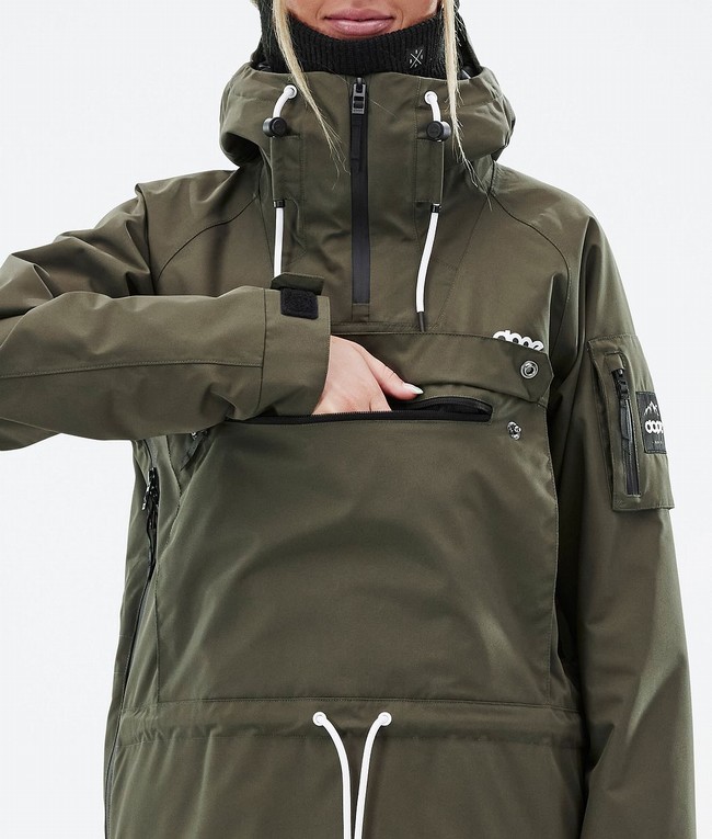 Women Dope Annok W Ski Jackets Olive / Green | NUKVROH-16