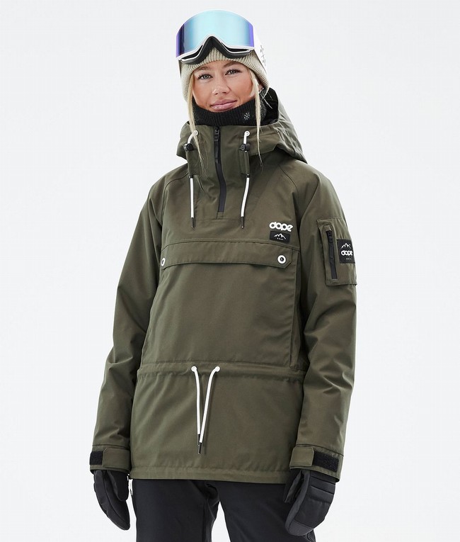 Women Dope Annok W Ski Jackets Olive / Green | NUKVROH-16