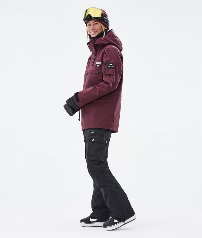 Women Dope Annok W Snowboard Jackets Burgundy | MQVPSXT-54