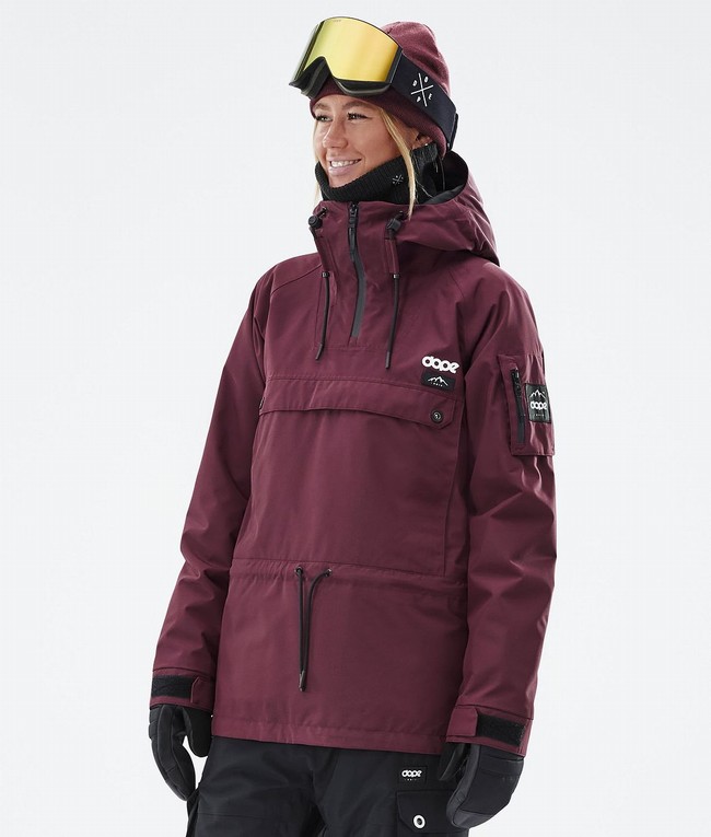 Women Dope Annok W Snowboard Jackets Burgundy | MQVPSXT-54