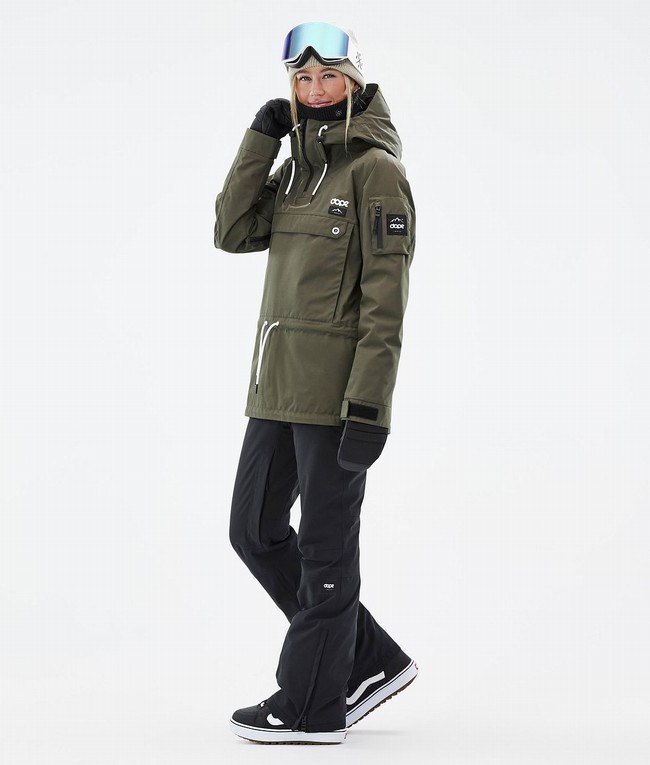 Women Dope Annok W Snowboard Jackets Olive / Green | LSYEPAK-04