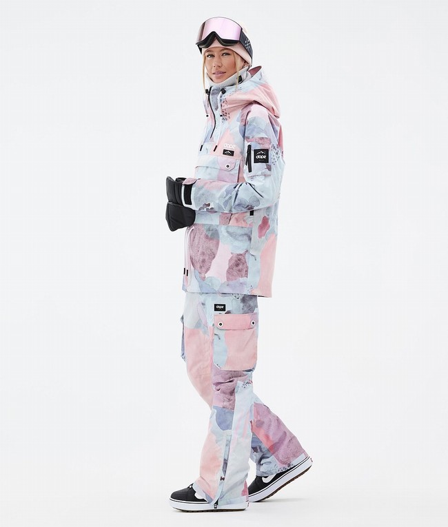 Women Dope Annok W Snowboard Jackets White / Pink | LYRZBTH-42