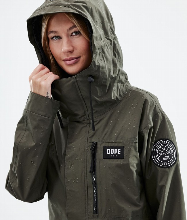 Women Dope Blizzard Light W Full Zip Outdoor Jackets Olive / Green | IPDJANF-15