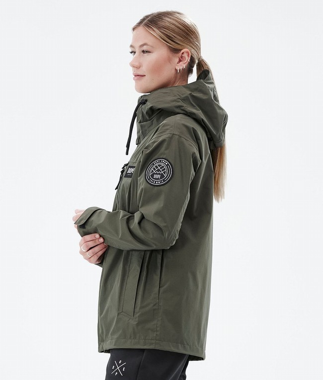 Women Dope Blizzard Light W Full Zip Outdoor Jackets Olive / Green | IPDJANF-15