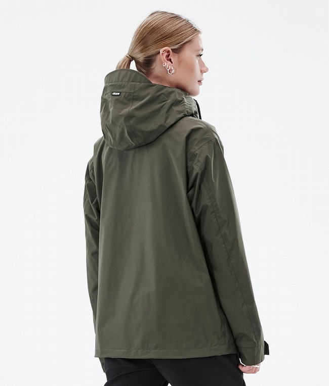 Women Dope Blizzard Light W Full Zip Outdoor Jackets Olive / Green | IPDJANF-15