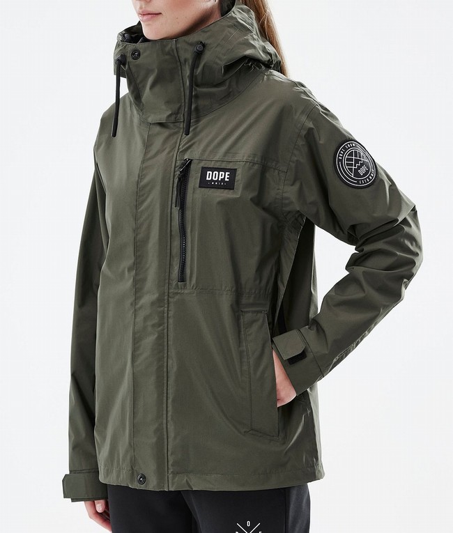 Women Dope Blizzard Light W Full Zip Outdoor Jackets Olive / Green | IPDJANF-15