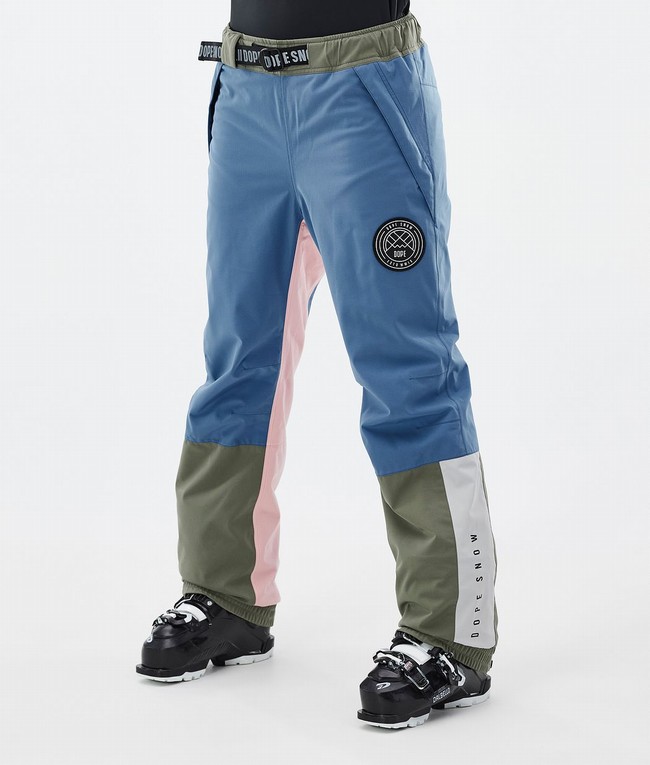 Women Dope Blizzard Track W Ski Pants Blue / Grey / Light Grey / Pink | HGCQIST-69