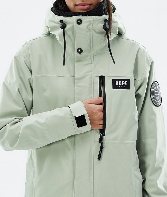 Women Dope Blizzard W Full Zip Ski Jackets Green | ACXNMJB-91