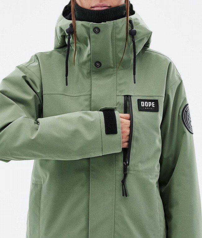 Women Dope Blizzard W Full Zip Ski Jackets Green | FBITOVS-27