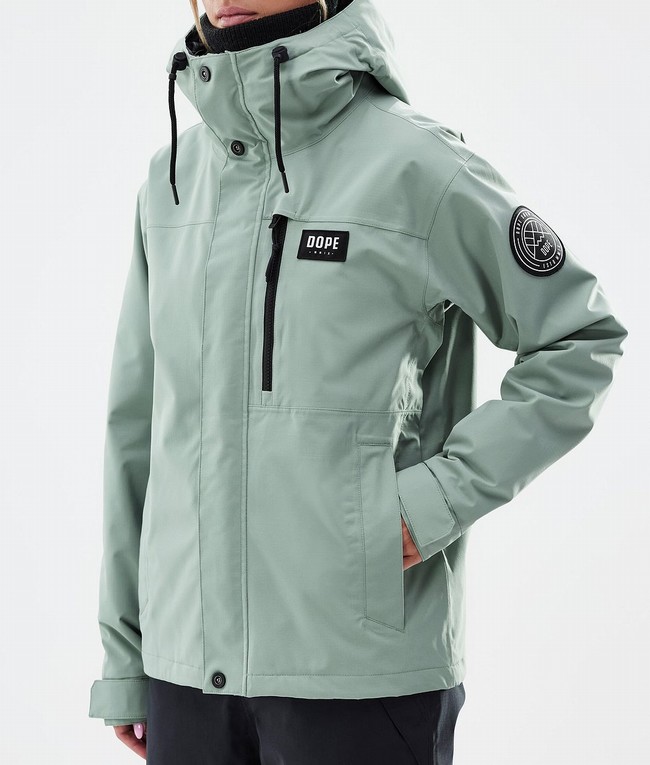 Women Dope Blizzard W Full Zip Ski Jackets Green | IVTUKXA-46