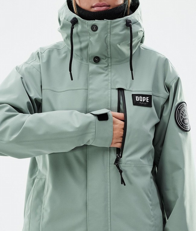 Women Dope Blizzard W Full Zip Ski Jackets Green | IVTUKXA-46