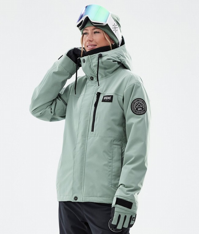 Women Dope Blizzard W Full Zip Ski Jackets Green | IVTUKXA-46