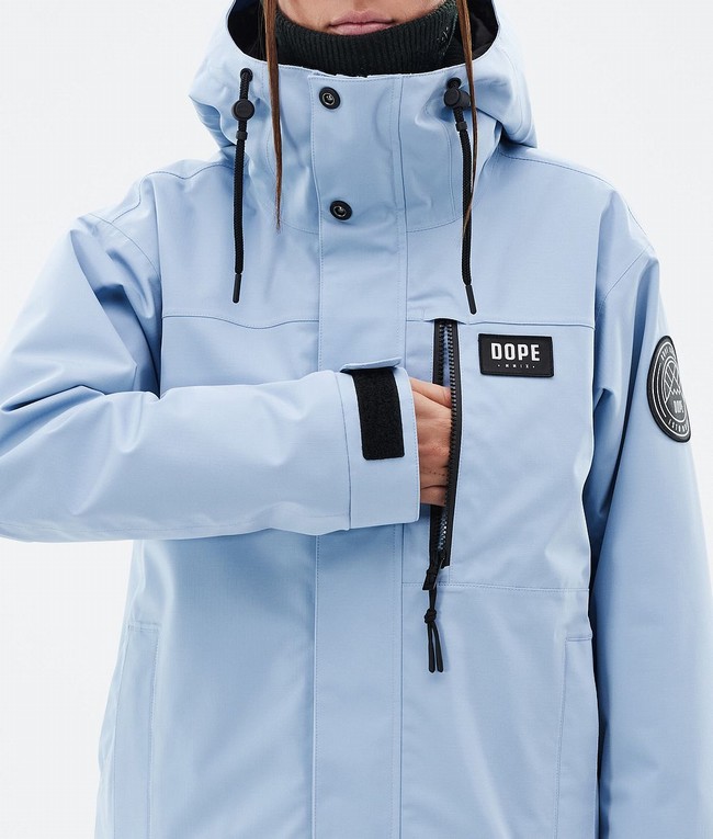 Women Dope Blizzard W Full Zip Ski Jackets Light Blue | ITASKDX-60