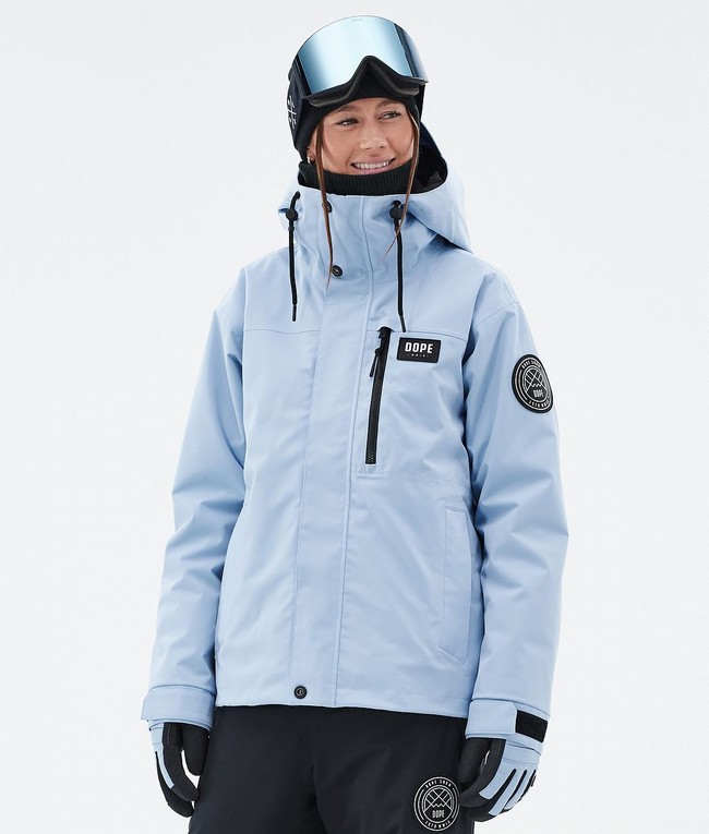 Women Dope Blizzard W Full Zip Ski Jackets Light Blue | ITASKDX-60