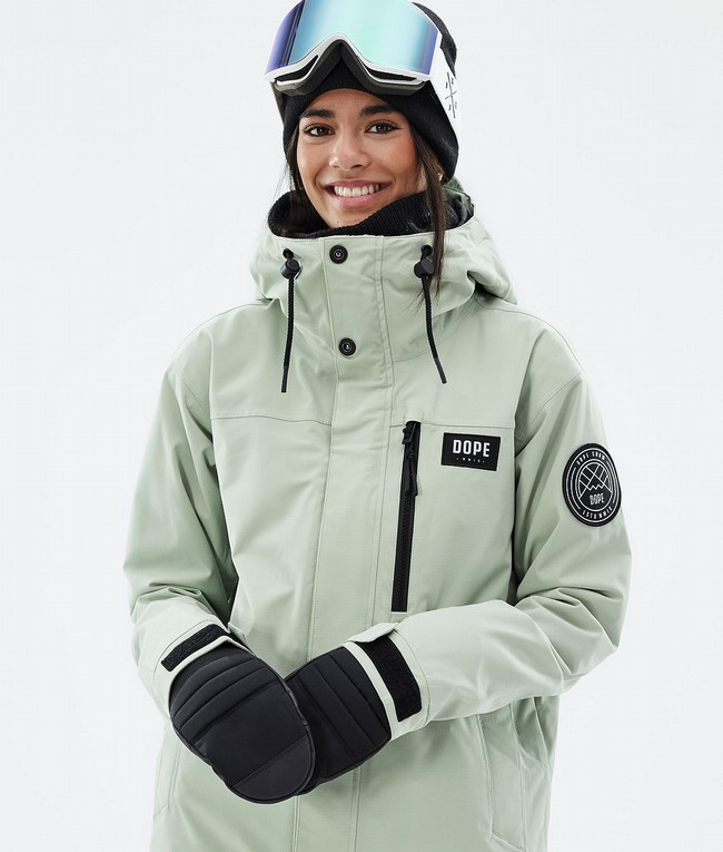 Women Dope Blizzard W Full Zip Snowboard Jackets Green | KZFLEGC-19