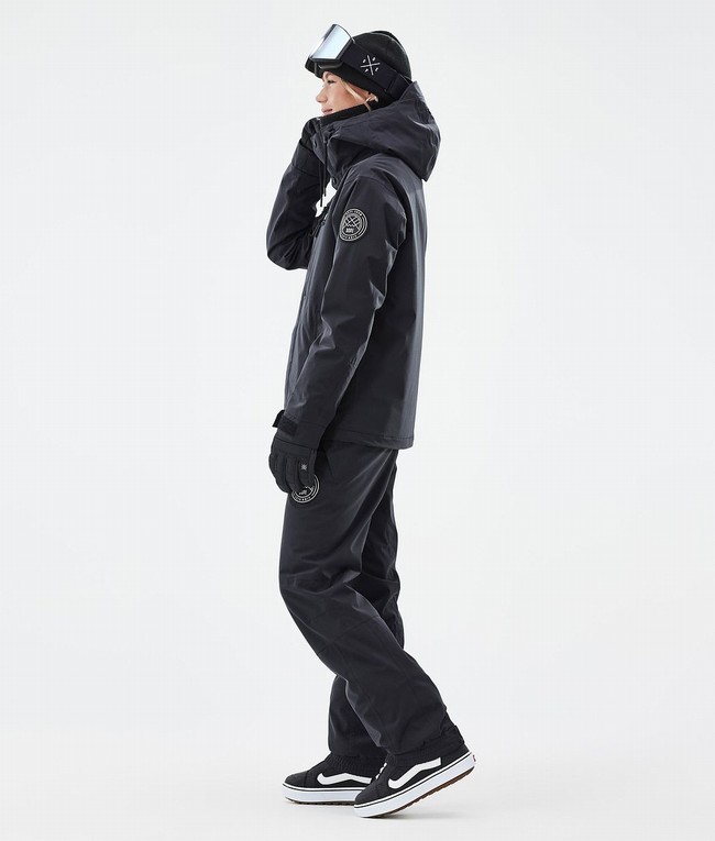 Women Dope Blizzard W Full Zip Snowboard Jackets Black | RSXKBNO-35