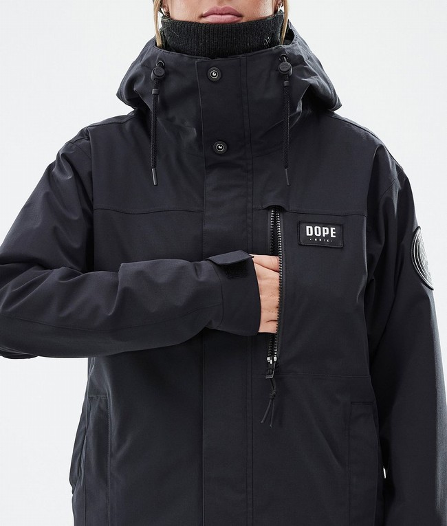 Women Dope Blizzard W Full Zip Snowboard Jackets Black | RSXKBNO-35