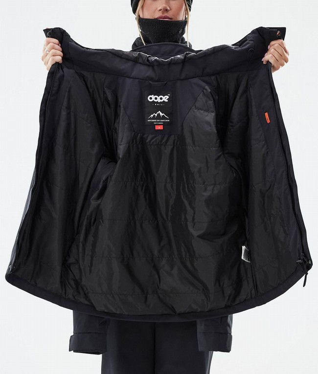 Women Dope Blizzard W Full Zip Snowboard Jackets Black | RSXKBNO-35