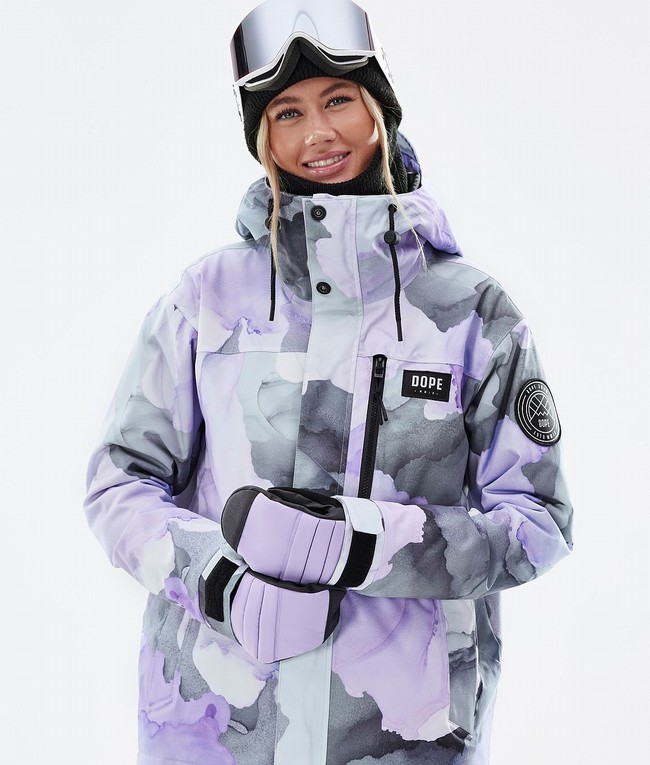 Women Dope Blizzard W Full Zip Snowboard Jackets Purple | OCFGTKR-83