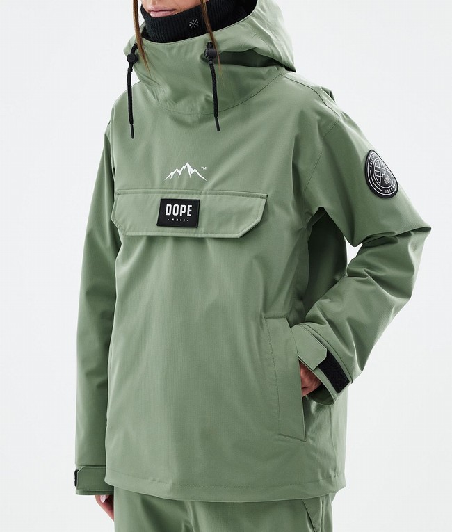 Women Dope Blizzard W Ski Jackets Green | YNVJZXQ-60