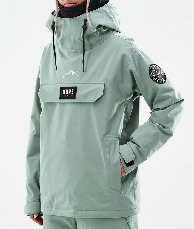 Women Dope Blizzard W Ski Jackets Green | FJLZNPK-60