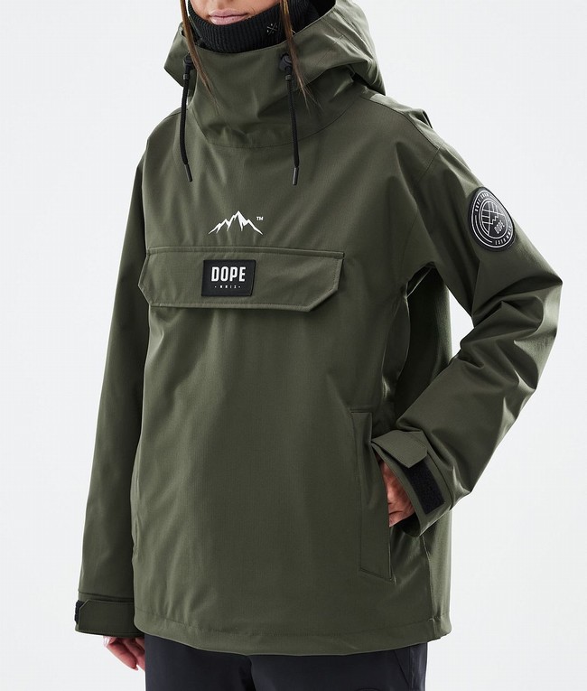 Women Dope Blizzard W Ski Jackets Olive / Green | EWKPSBH-58