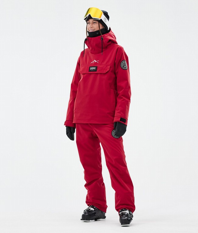 Women Dope Blizzard W Ski Pants Deep Red | EFBNWZI-28