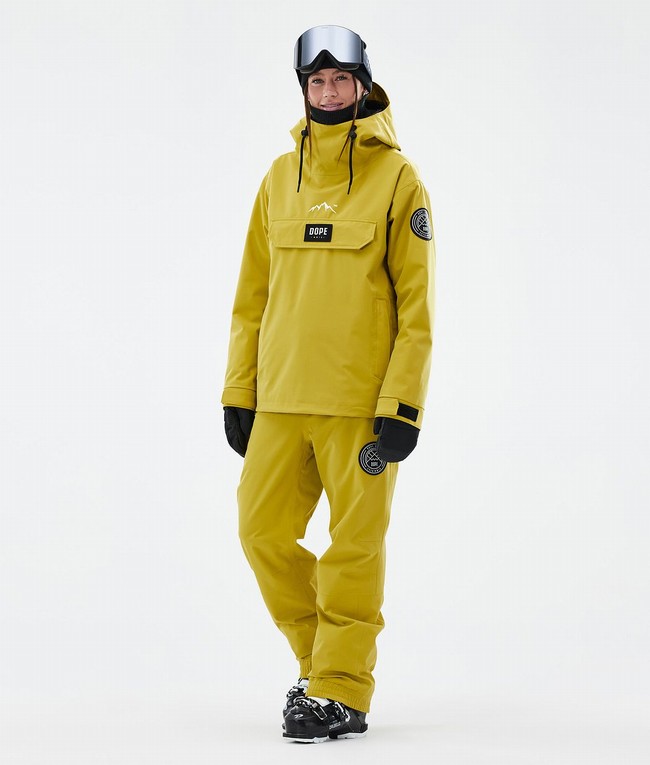 Women Dope Blizzard W Ski Pants Yellow | GOTCBYZ-92