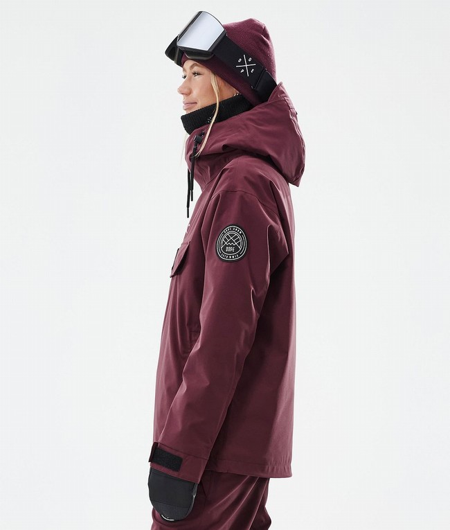 Women Dope Blizzard W Snowboard Jackets Burgundy | LKSVRUG-05