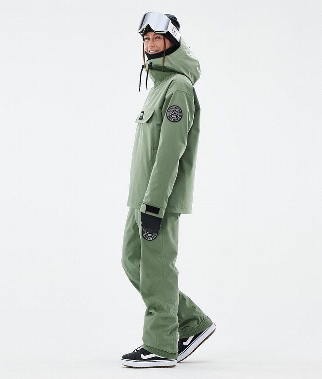 Women Dope Blizzard W Snowboard Jackets Green | TEBHNZM-73