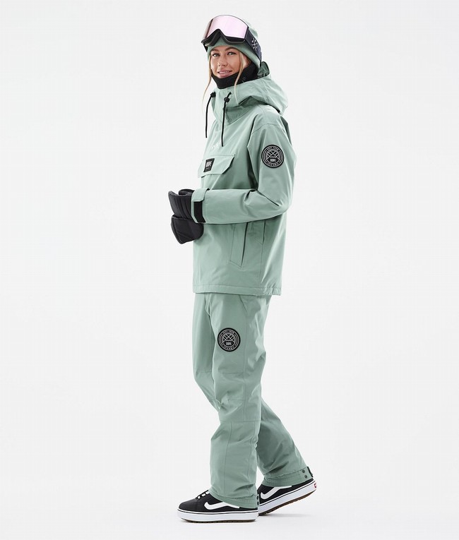 Women Dope Blizzard W Snowboard Jackets Green | SLIMGDU-42